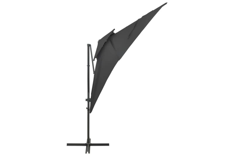 hængeparasol med dobbelt top 250x250 cm antracitgrå - Antracit - Havemøbler - Solafskærmning - Parasoller - Hængeparasol