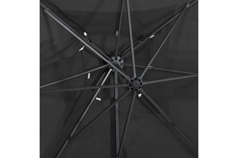 hængeparasol med dobbelt top 250x250 cm antracitgrå - Antracit - Hængeparasol