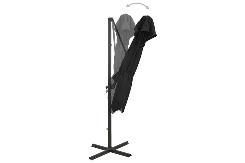 hængeparasol med dobbelt top 250x250 cm sort - Sort - Hængeparasol