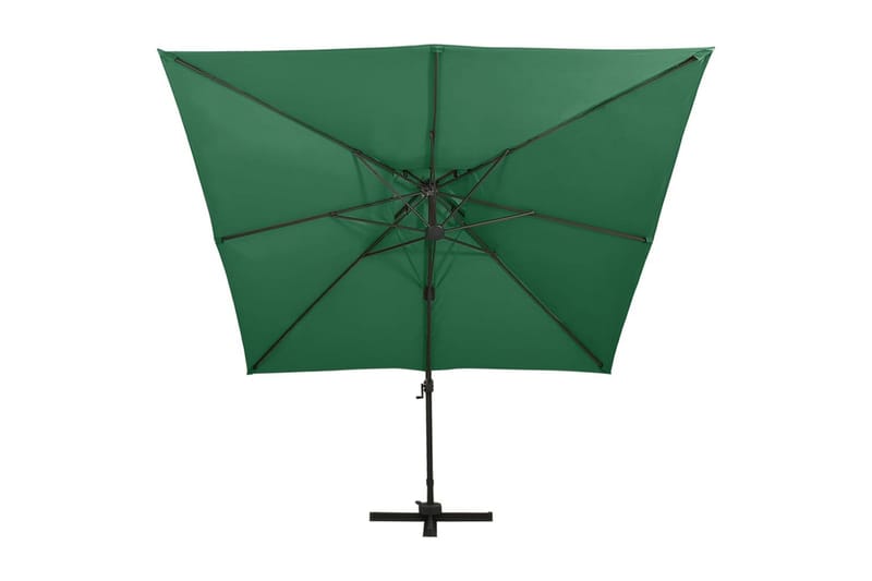 hængeparasol med dobbelt top 300x300 cm grøn - Grøn - Havemøbler - Solafskærmning - Parasoller - Hængeparasol