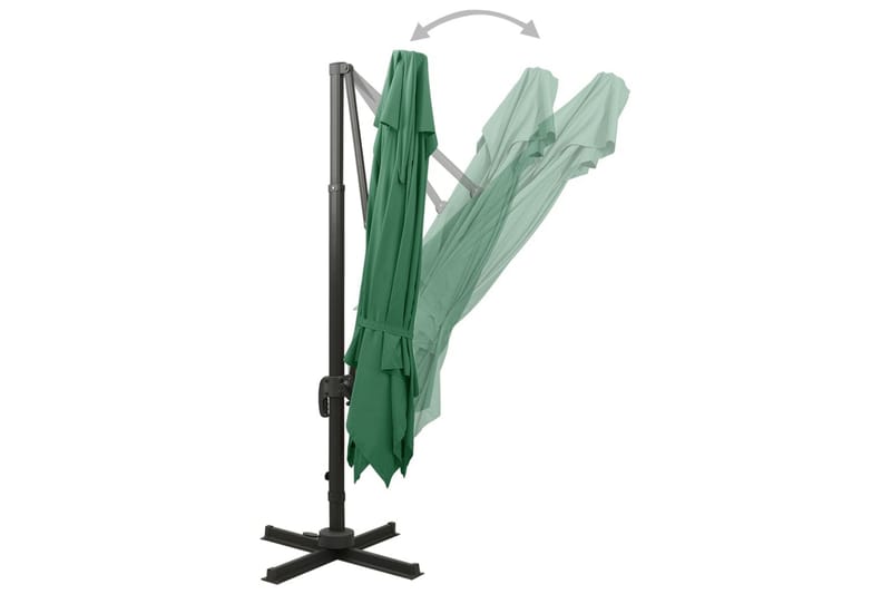 hængeparasol med dobbelt top 300x300 cm grøn - Grøn - Hængeparasol