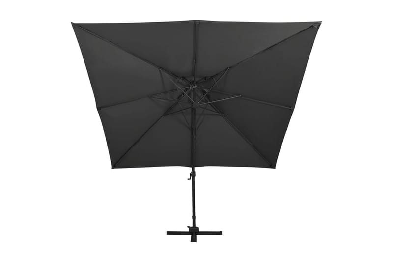 hængeparasol med dobbelt top 300x300 cm sort - Sort - Havemøbler - Solafskærmning - Parasoller - Hængeparasol
