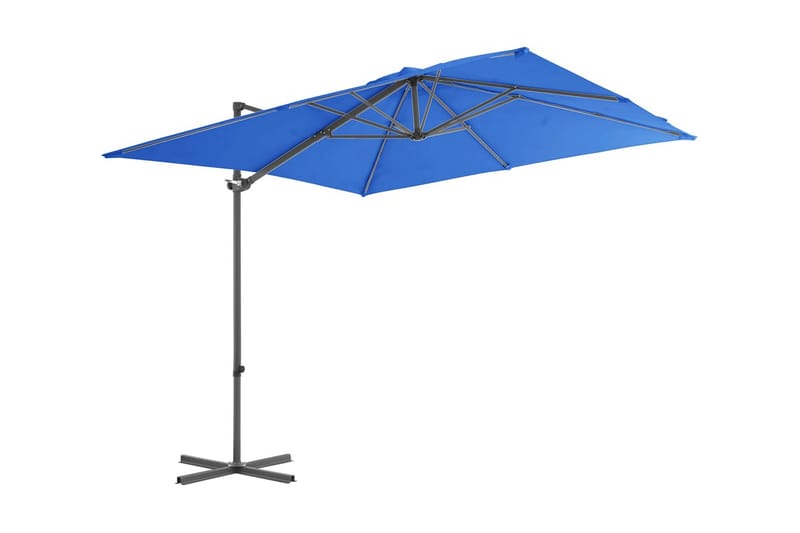 hængeparasol med stålstang 250x250 cm azurblå - Blå - Havemøbler - Solafskærmning - Parasoller - Hængeparasol