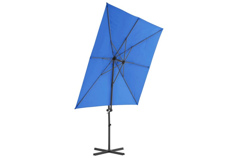 hængeparasol med stålstang 250x250 cm azurblå - Blå - Havemøbler - Solafskærmning - Parasoller - Hængeparasol