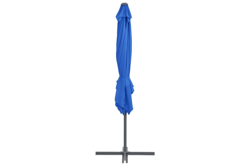 hængeparasol med stålstang 250x250 cm azurblå - Blå - Hængeparasol