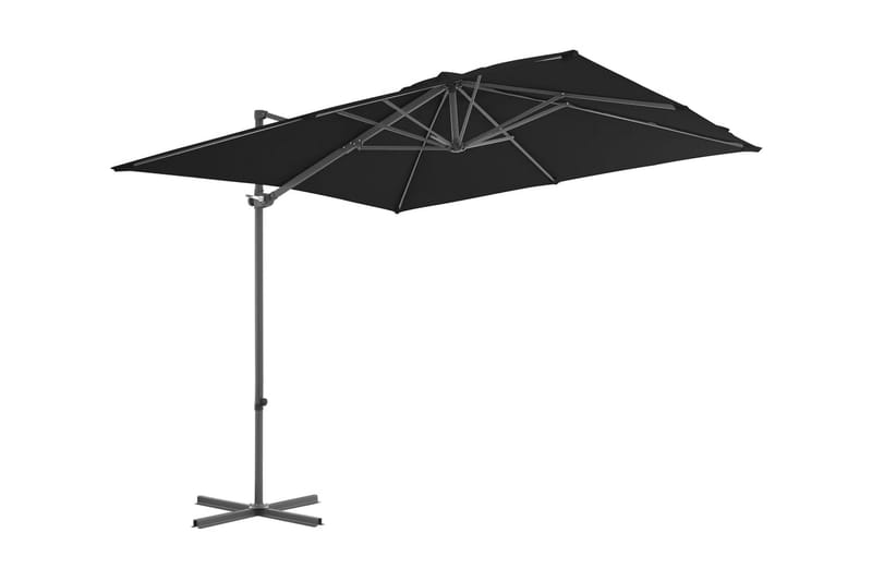 hængeparasol med stålstang 250x250 cm sort - Sort - Havemøbler - Solafskærmning - Parasoller - Hængeparasol