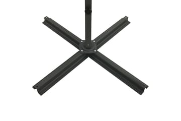 hængeparasol med stang + LED-lys 250 cm sort - Sort - Havemøbler - Solafskærmning - Parasoller - Hængeparasol