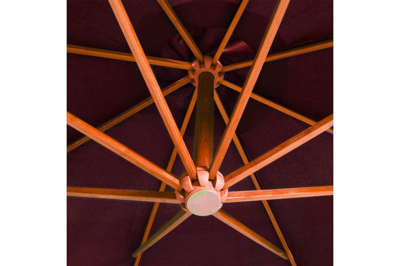 hængeparasol med stang 3,5x2,9 m fyrretræ bordeauxrød - Rød - Havemøbler - Solafskærmning - Parasoller - Hængeparasol