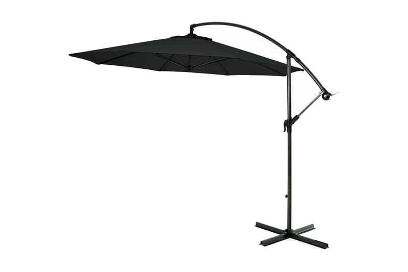 Hillerstorp Sidewinder hængeparasol 300 cm, Sort/hvid