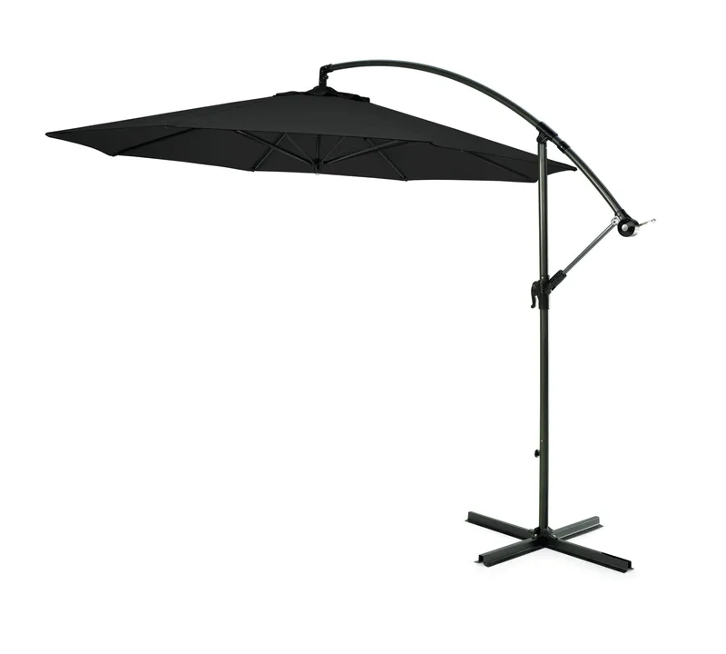 Hillerstorp Sidewinder hængeparasol 300 cm, Sort/hvid