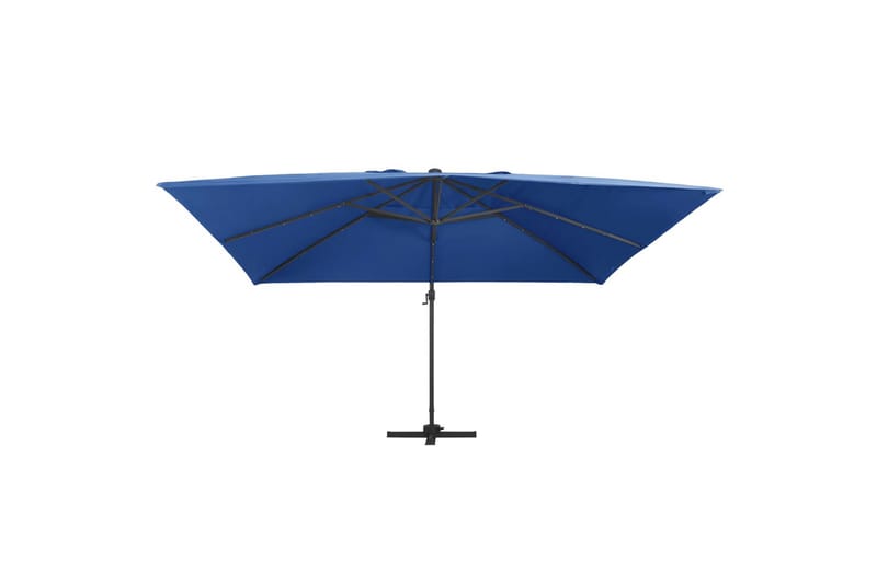 Hængeparasol M. Led-Lys Og Aluminiumsstang 400x300cm Azurblå - Blå - Havemøbler - Solafskærmning - Parasoller