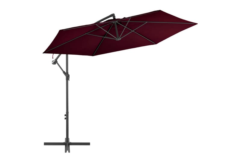 Hængeparasol Med Aluminiumsstang 300 cm Bordeauxfarvet - Rød - Havemøbler - Solafskærmning - Parasoller