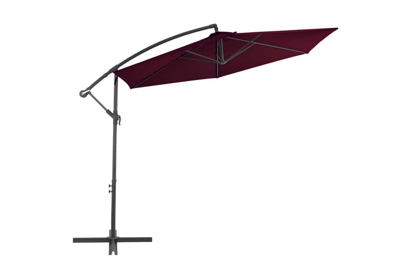 Hængeparasol Med Aluminiumsstang 300 cm Bordeauxfarvet - Rød - Havemøbler - Solafskærmning - Parasoller