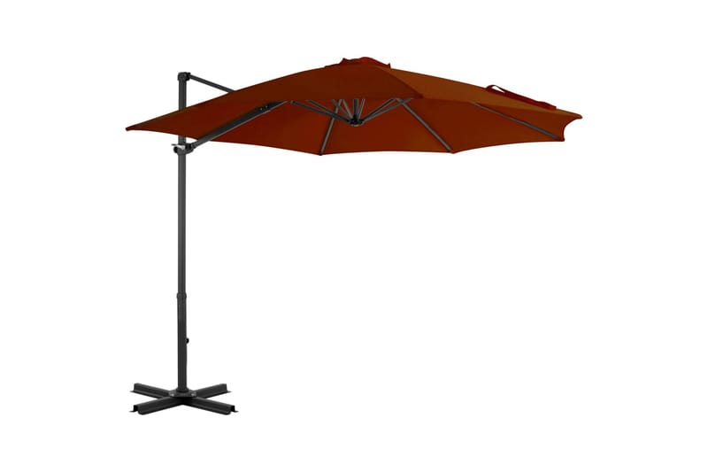 hængeparasol med aluminiumsstang 300 cm terrakotta - Orange - Havemøbler - Solafskærmning - Parasoller