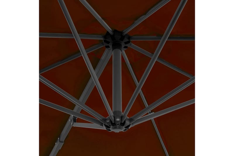 hængeparasol med aluminiumsstang 300 cm terrakotta - Orange - Havemøbler - Solafskærmning - Parasoller