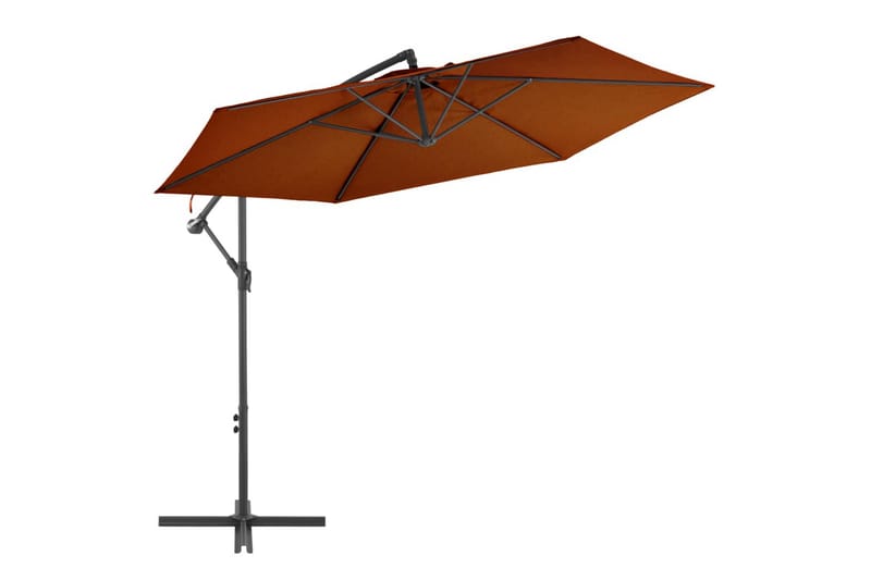 Hængeparasol Med Aluminiumsstang 300 cm Terrakotta - Rød - Havemøbler - Solafskærmning - Parasoller
