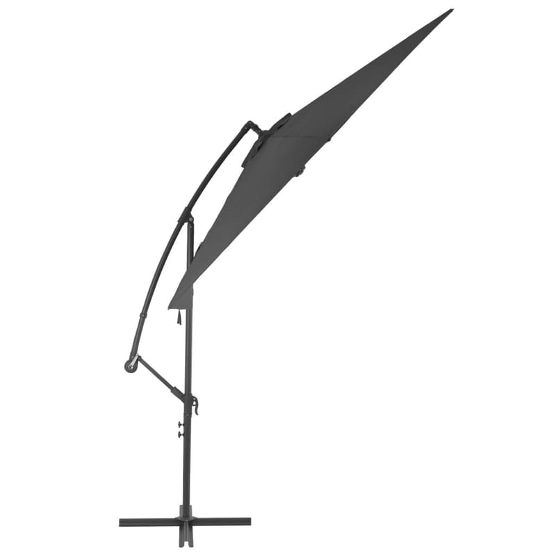 Hængeparasol Med Aluminiumstang 300 Cm Antracitgrå - Grå - Parasoller