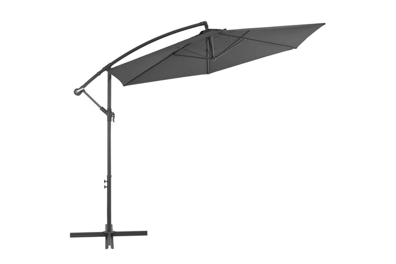 Hængeparasol Med Aluminiumstang 300 Cm Antracitgrå - Grå - Havemøbler - Solafskærmning - Parasoller