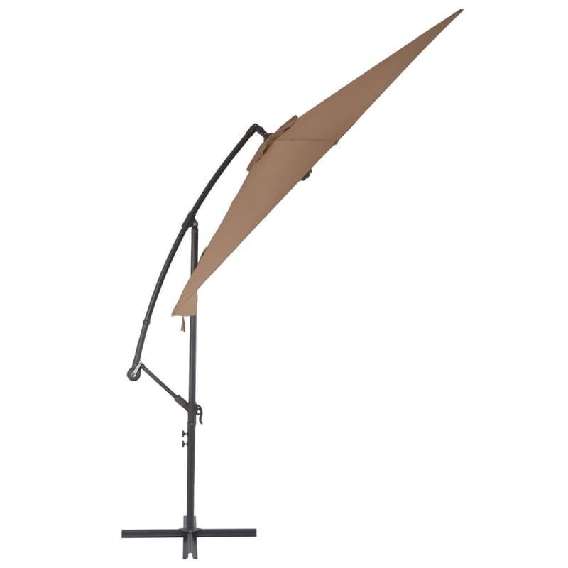 Hængeparasol Med Aluminiumstang 300 Cm Gråbrun - Brun - Havemøbler - Solafskærmning - Parasoller