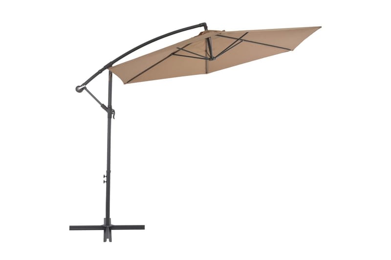 Hængeparasol Med Aluminiumstang 300 Cm Gråbrun - Brun - Havemøbler - Solafskærmning - Parasoller