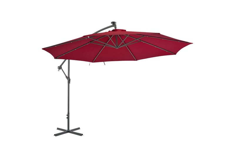 Hængeparasol Med Aluminiumstang 350 Cm Bordeauxrød - Rød - Havemøbler - Solafskærmning - Parasoller