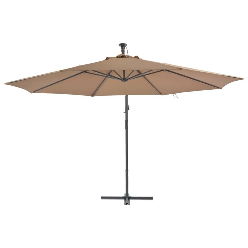 Hængeparasol Med Aluminiumstang 350 Cm Gråbrun - Brun - Havemøbler - Solafskærmning - Parasoller