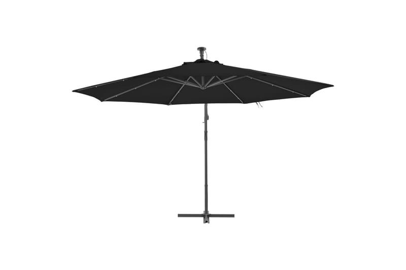 hængeparasol med aluminiumstang 350 cm sort - Sort - Havemøbler - Solafskærmning - Parasoller