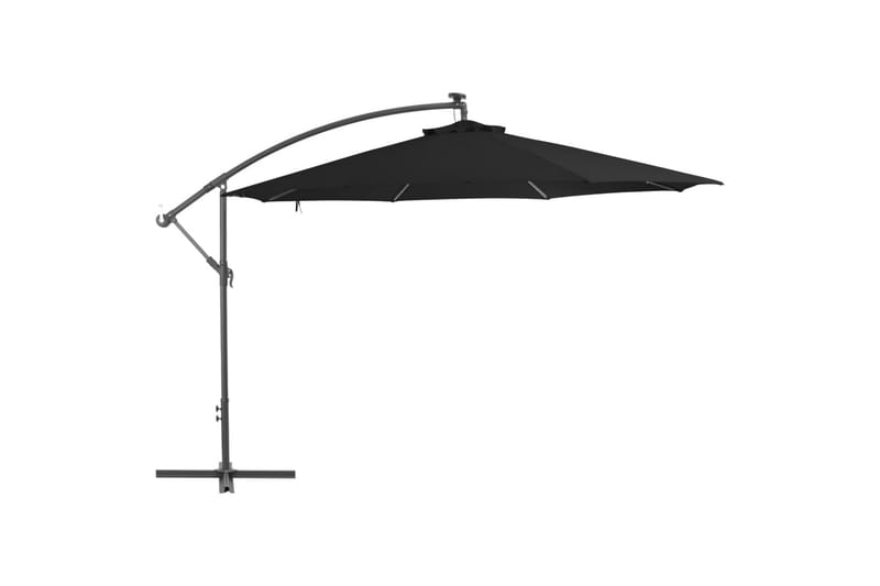 hængeparasol med aluminiumstang 350 cm sort - Sort - Havemøbler - Solafskærmning - Parasoller
