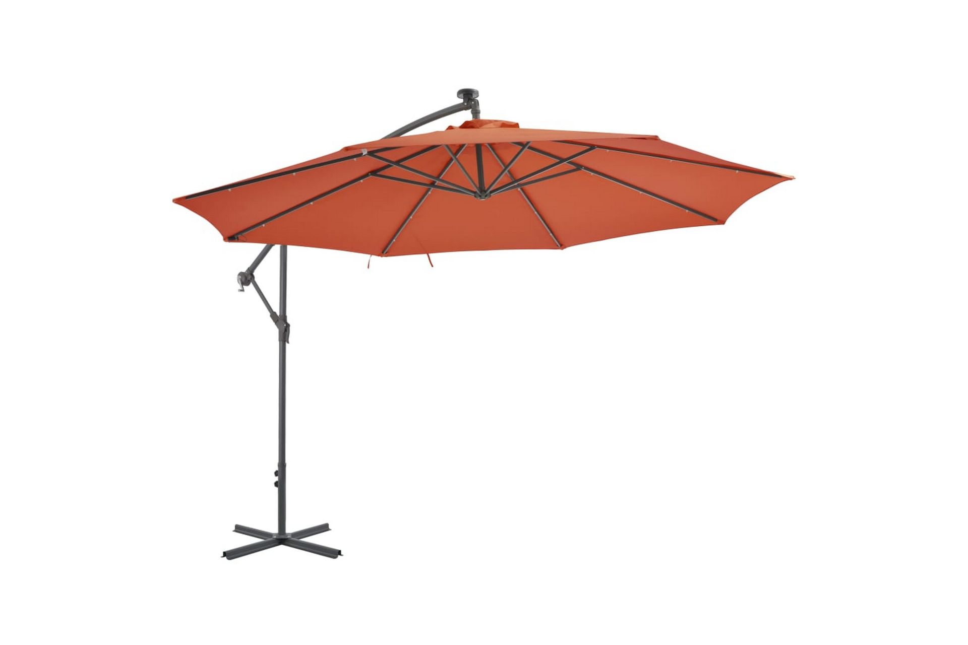 Hængeparasol Med Aluminiumstang 350 Cm Terracottafarvet - Orange - Havemøbler - Solafskærmning - Parasoller
