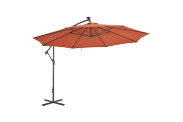 Hængeparasol Med Aluminiumstang 350 Cm Terracottafarvet - Orange - Havemøbler - Solafskærmning - Parasoller