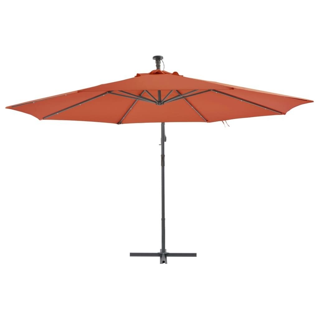Hængeparasol Med Aluminiumstang 350 Cm Terracottafarvet - Orange - Havemøbler - Solafskærmning - Parasoller