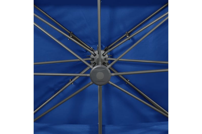 hængeparasol med dobbelt top 400x300 cm azurblå - Blå - Parasoller