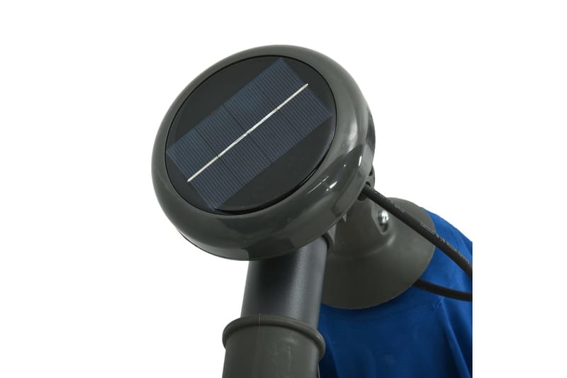 Hængeparasol Med Led-Lys Og Stålstang 300 cm Azurblå - Bl�å - Havemøbler - Solafskærmning - Parasoller