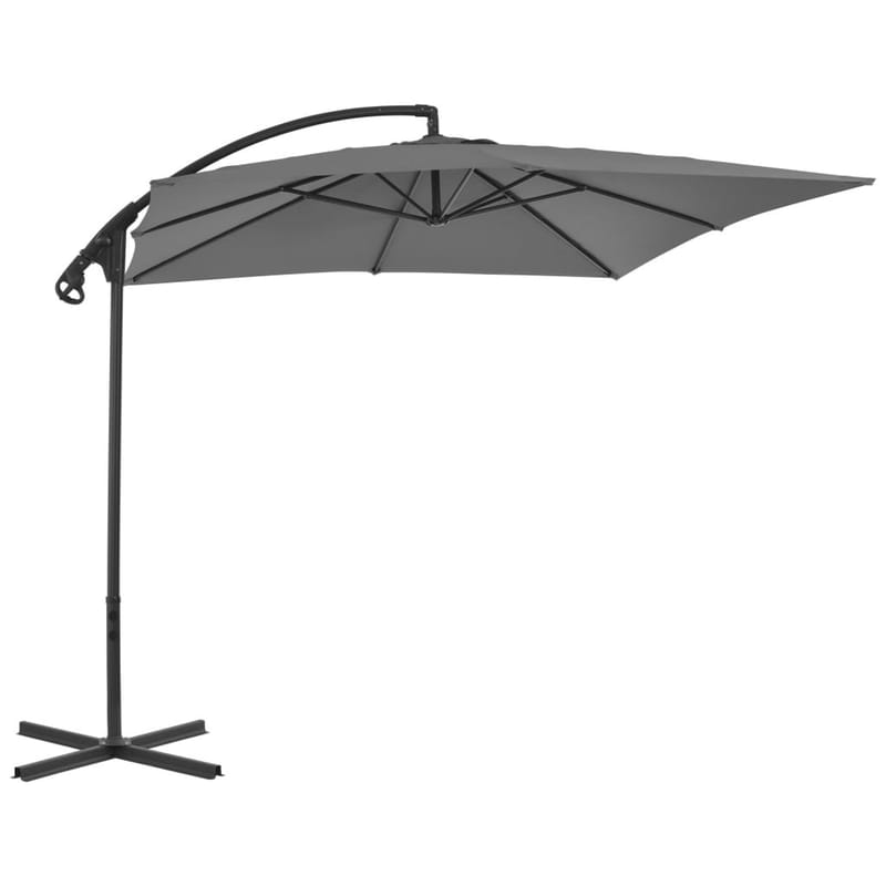 Hængeparasol Med Stålstang 250 X 250 Cm Antracitgrå - Grå - Havemøbler - Solafskærmning - Parasoller