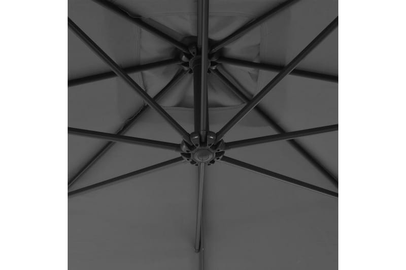 Hængeparasol Med Stålstang 250 X 250 Cm Antracitgrå - Grå - Parasoller