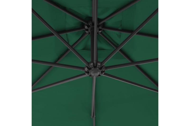 Hængeparasol Med Stålstang 250 X 250 Cm Grøn - Grøn - Havemøbler - Solafskærmning - Parasoller