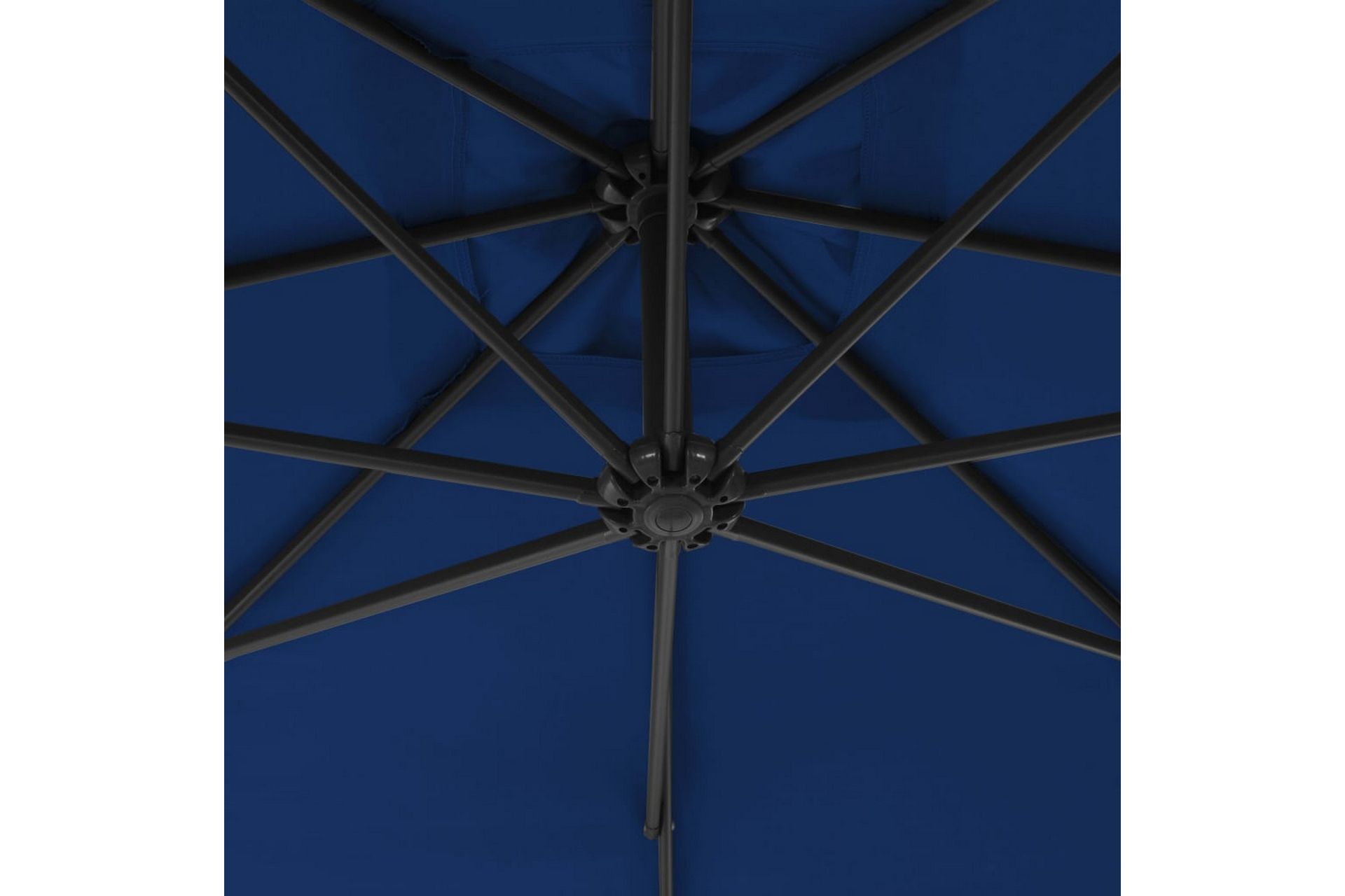 hængeparasol med stålstang 250x250 cm azurblå - Blå - Havemøbler - Solafskærmning - Parasoller