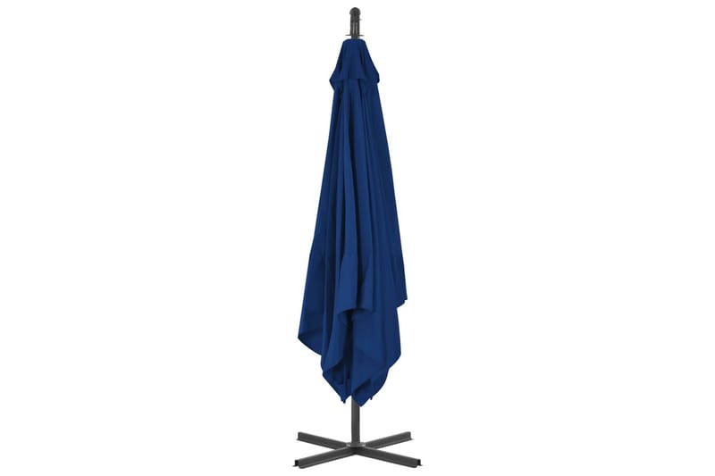 hængeparasol med stålstang 250x250 cm azurblå - Blå - Havemøbler - Solafskærmning - Parasoller