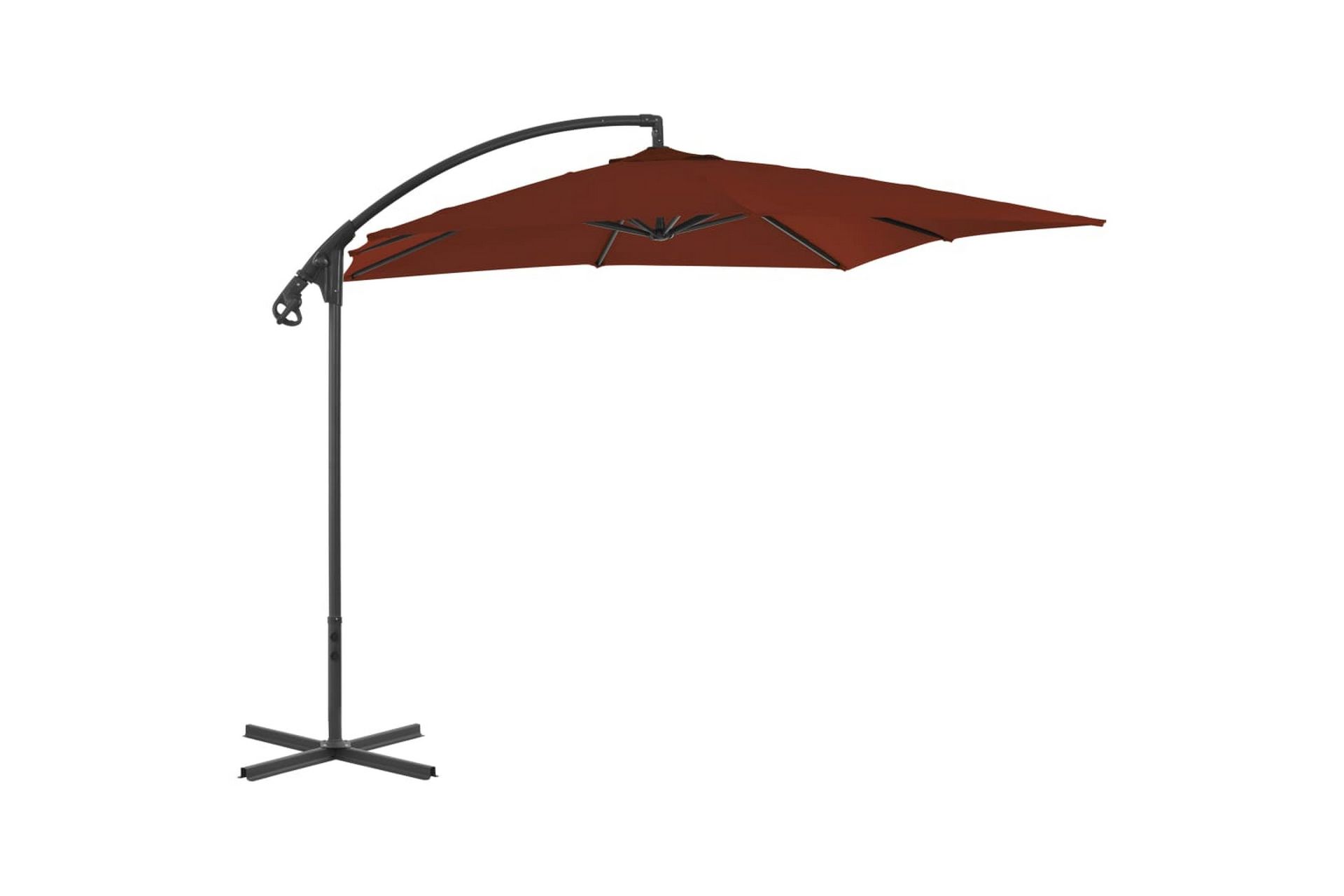 Hængeparasol Med Stålstang 250x250 cm Terrakotta - Orange - Havemøbler - Solafskærmning - Parasoller