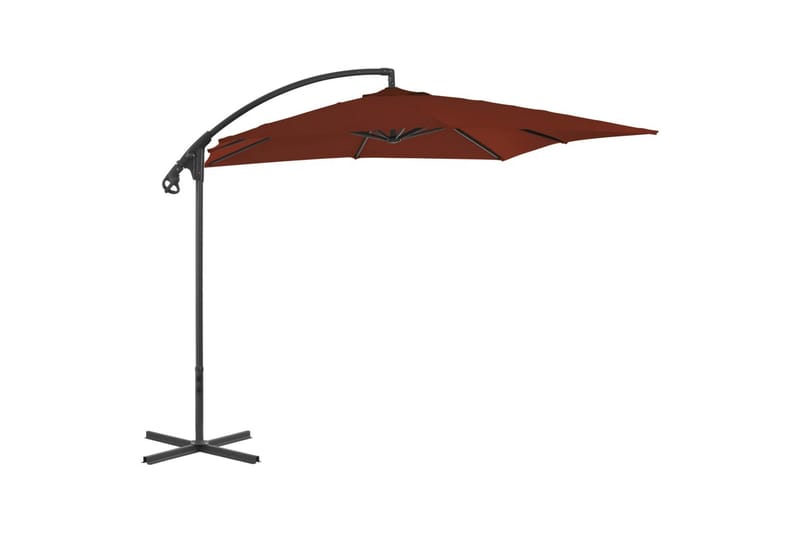 Hængeparasol Med Stålstang 250x250 cm Terrakotta - Orange - Havemøbler - Solafskærmning - Parasoller