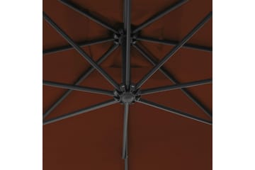 Hængeparasol Med Stålstang 250x250 cm Terrakotta - Orange - Havemøbler - Solafskærmning - Parasoller