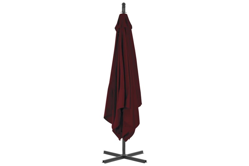 hængeparasol med stålstang 250x250 cm vinrød - Rød - Havemøbler - Solafskærmning - Parasoller