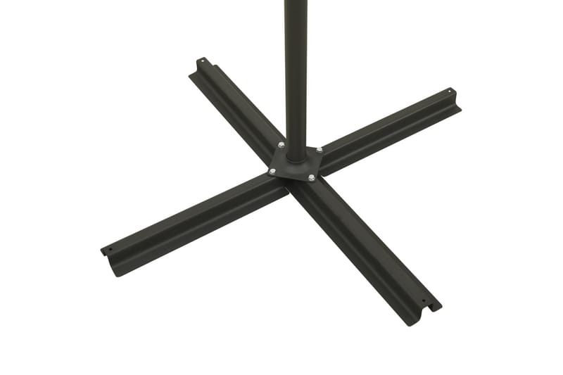 hængeparasol med stang + LED-lys 300 cm sort - Sort - Havemøbler - Solafskærmning - Parasoller