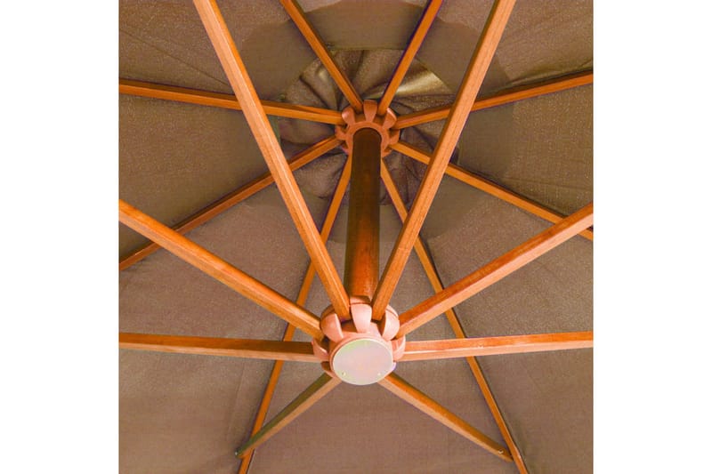 hængeparasol med stang 3,5x2,9 m massivt fyrretræ gråbrun - Gråbrun - Havemøbler - Solafskærmning - Parasoller - Hængeparasol
