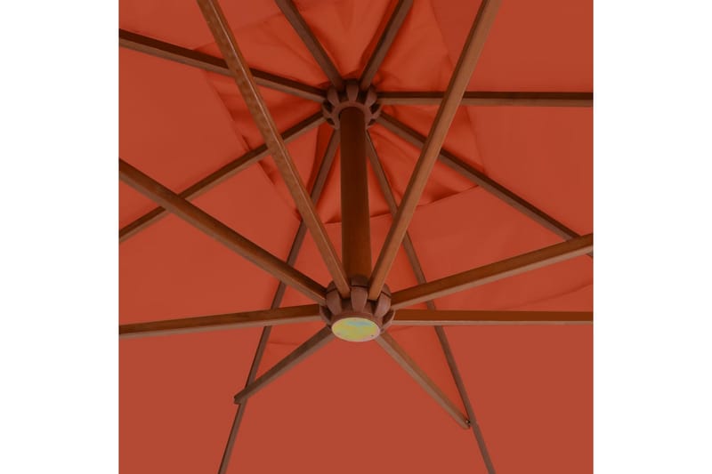 Hængeparasol Med Træstang 400 X 300 Cm Terracottafarvet - Orange - Parasoller