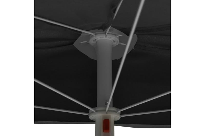halv parasol med stang 180x90 cm antracitgrå - Antracit - Parasoller