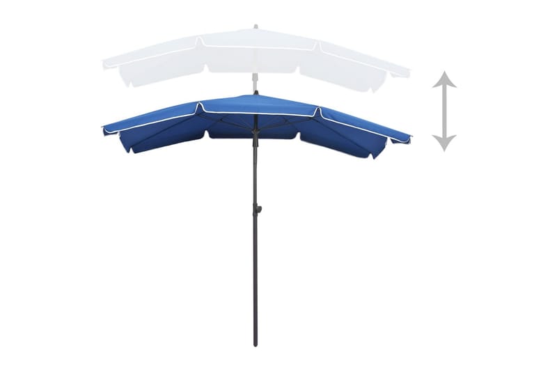 halv parasol med stang 200x130 cm azurblå - Blå - Parasoller