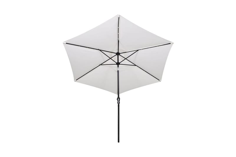 Led-Hængeparasol 3 M Sandhvid - Hvid - Havemøbler - Solafskærmning - Parasoller