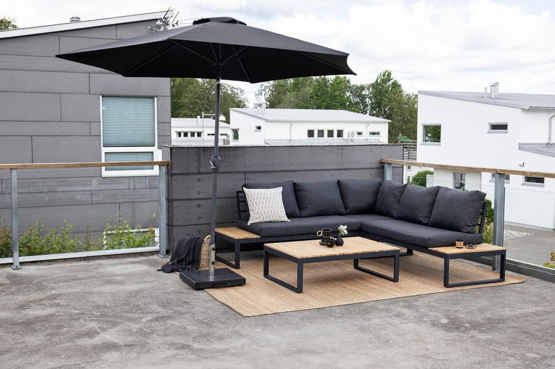 Leeds Parasol 300 cm Sort - Venture Home - Havemøbler - Solafskærmning - Parasoller