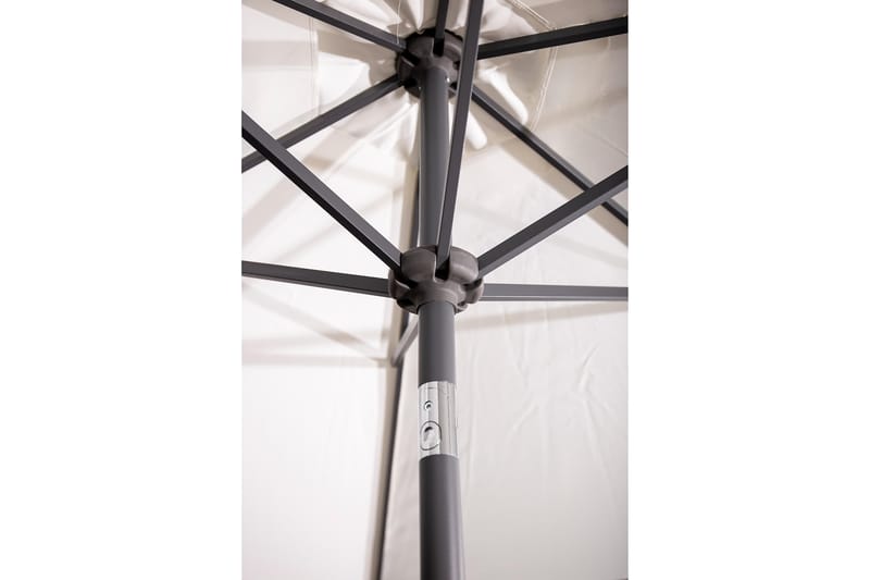Leeds Parasol 300 cm - Hvid/Sort - Havemøbler - Solafskærmning - Parasoller
